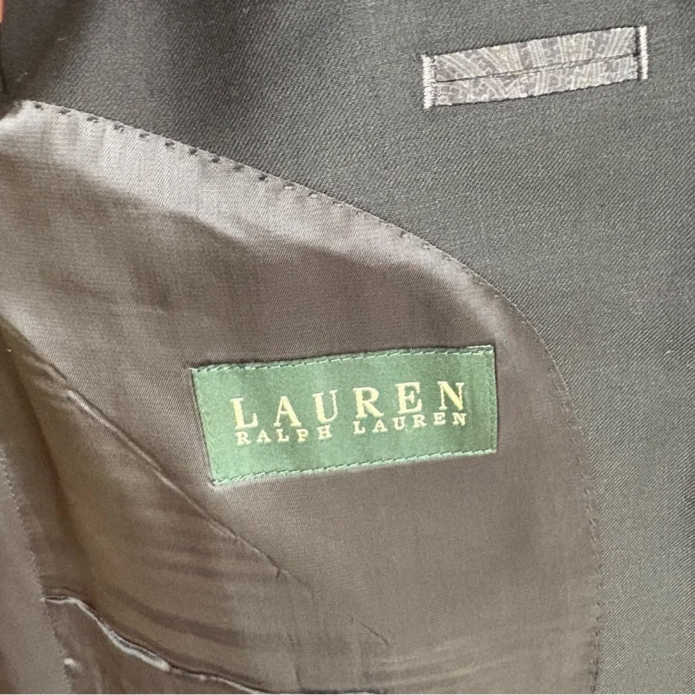 Lauren Ralph Lauren Size 42R Wool Career Notched Blazer Jacket Black
